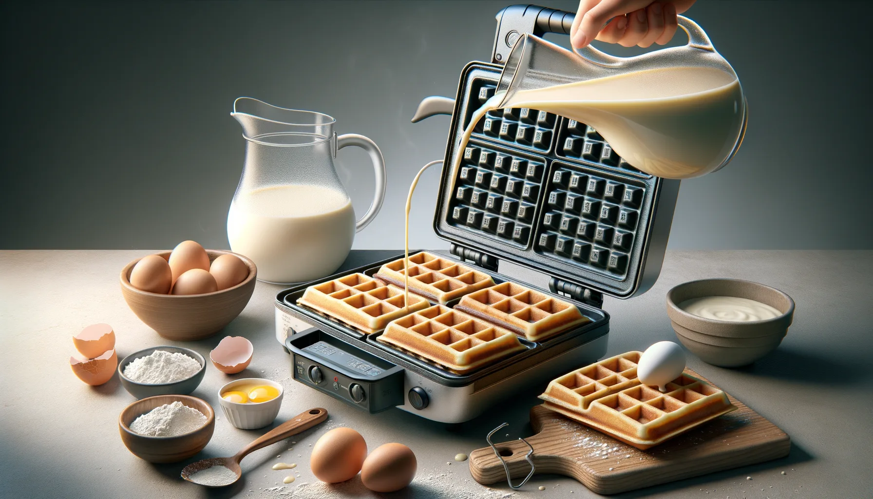 Einfache Blitz-Buttermilch-Waffeln aus dem Waffeleisen