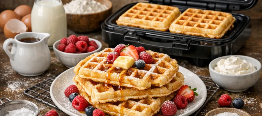 Fluffige Buttermilch-Waffeln aus dem Waffeleisen