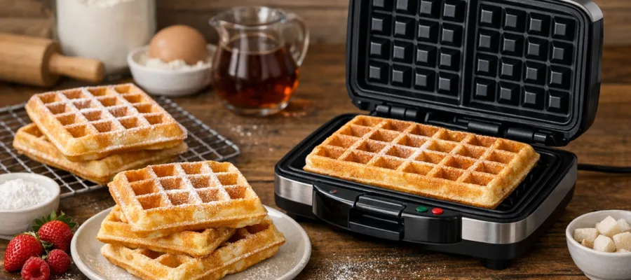 Klassische Belgische Waffeln aus dem Waffeleisen