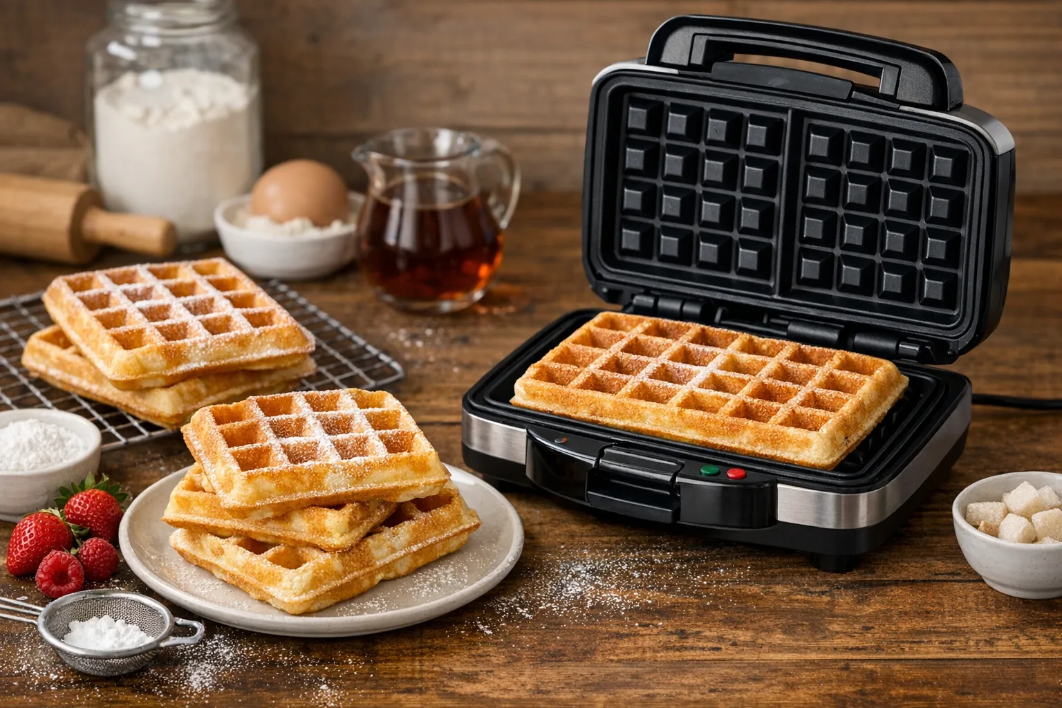 Klassische Belgische Waffeln aus dem Waffeleisen