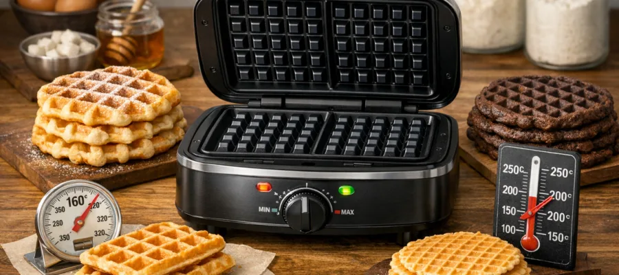 Waffeleisen einstellen: So findest du die richtige Temperatur fuer verschiedene Waffeltypen
