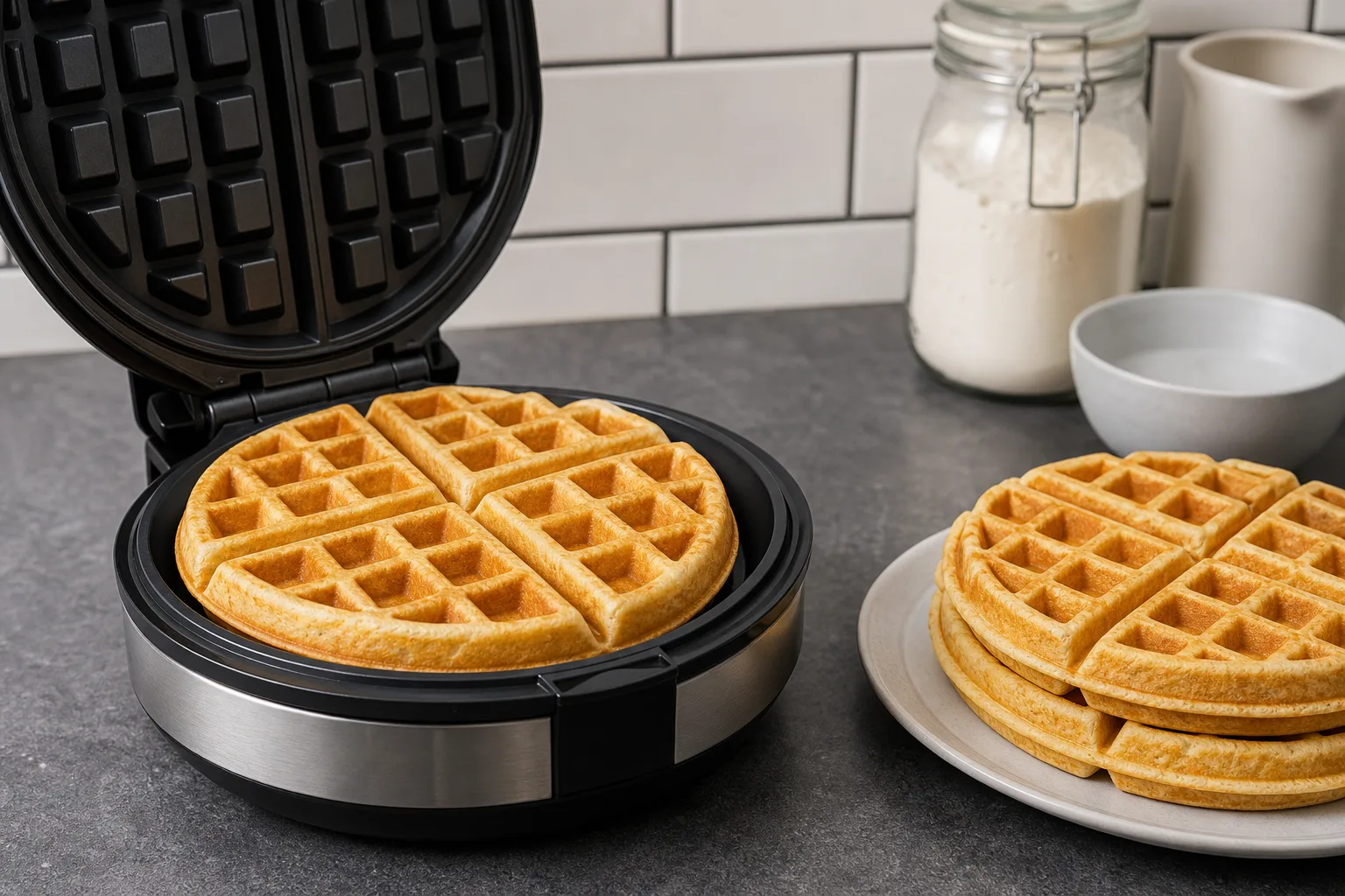 American-Style Buttermilk Waffles aus dem Waffeleisen