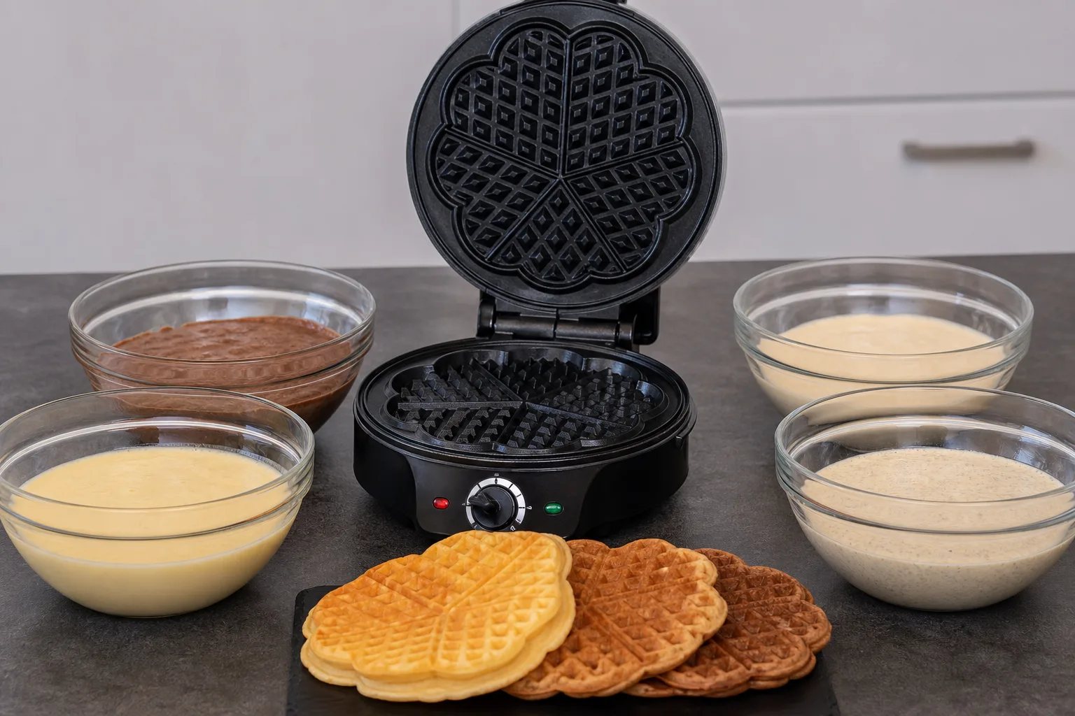 Die besten Temperatureinstellungen fuer verschiedene Waffelteigsorten im Waffeleisen