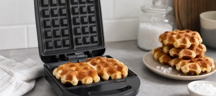 Liège-Waffeln im Waffeleisen backen