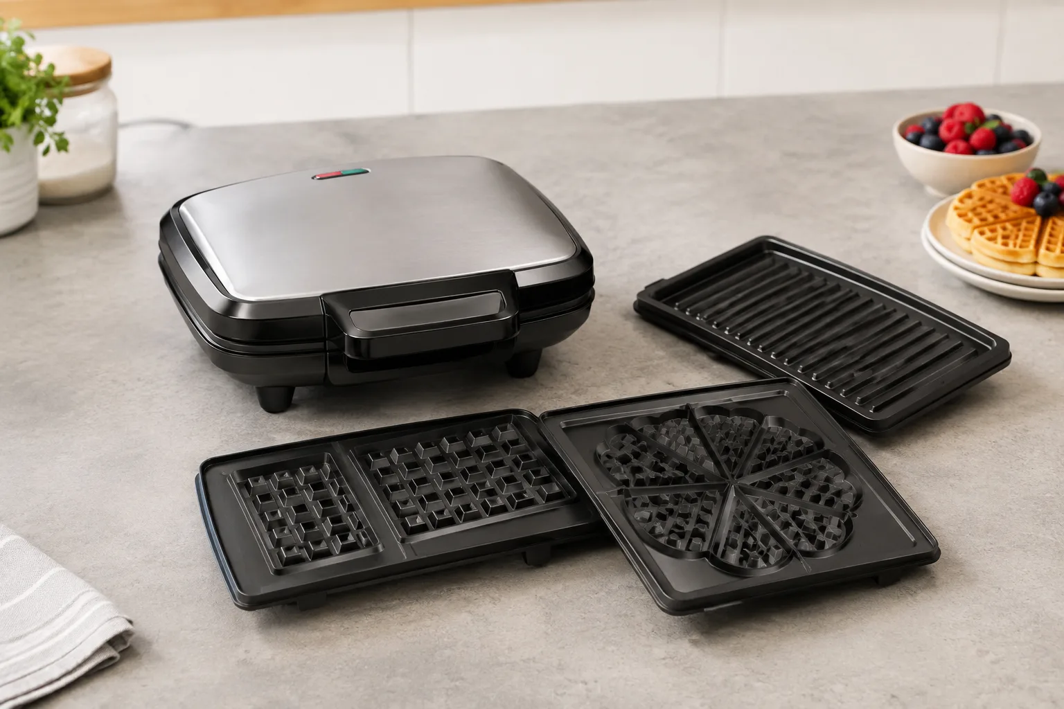Waffeleisen mit wechselbaren Platten: Flexibel backen und sparen